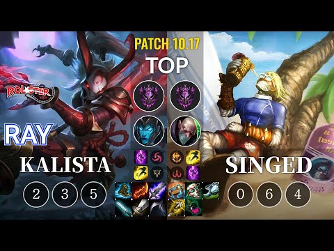 KT Ray Kalista vs Singed Top - KR Patch 10.17