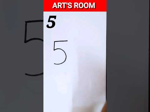 Easy drawing using numbers | Drawing Using Number 5 #shorts #youtubeshorts #artsroom