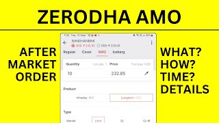 After Market Order in Zerodha - Buying Stock After Market Closing Time [AMO]