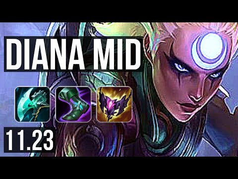 DIANA vs RUMBLE (MID) | 6 solo kills, 1.2M mastery, 300+ games, Dominating | KR Diamond | 11.23