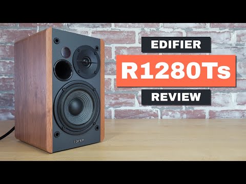 Edifier R1280Ts Powered Bookshelf Speakers - 2.0 Stereo Active Near Field Monitors - Studio Monitor Speaker - 42 Watts RMS with Subwoofer Line Out - Wooden Enclosure video review thumbnail