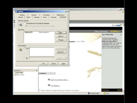 comment modifier outlook express