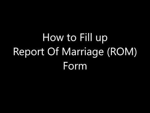 How to Fill Up Report Of Marriage Form Video