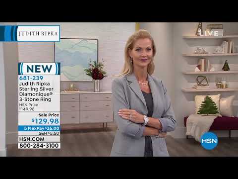Judith Ripka – Diamonique-Ring aus Sterlingsilber mit 3 Steinen