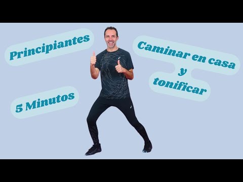 Ejercicios de caminar en casa para bajar de peso y tonificar para principiantes de 5 minutos.