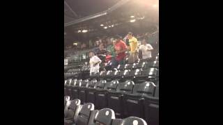 Charleston Riverdogs Rain delay boy entertains crowd
