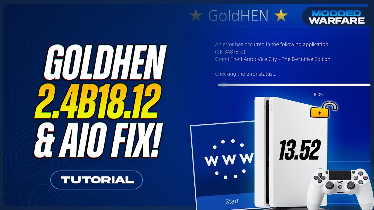 PS4 GoldHEN 2.4b18.12 Released for 13.02 to 13.52 plus AIO Patches for Black Screen & Save fixes!