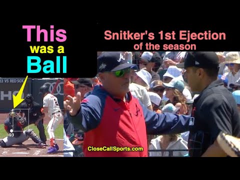 E63 - Brian Snitker Ejected on Gabe Morales' Super Close Ball Call Against Bryce Elder: 0.06 Inches!