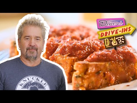 Guy Devours LEGENDARY Pizza Loaf & Sausage in Portland | Diners, Drive-Ins and Dives | Food Network