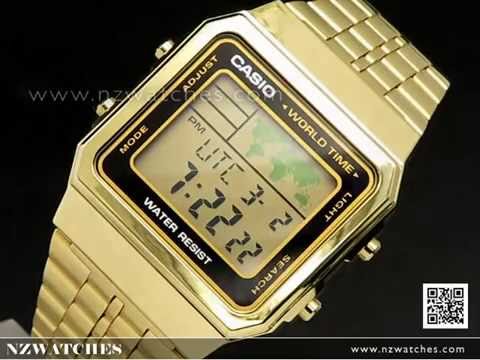 Casio World Time Alarms Digital Watch A500WGA-1DF