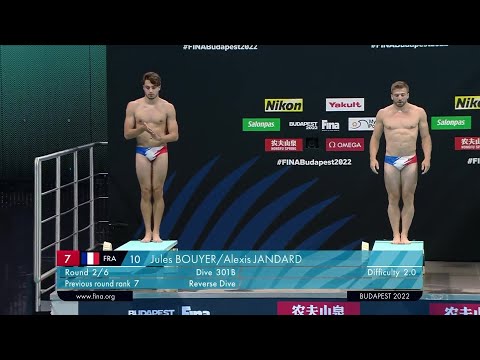 J. BOUYER & A. JANDARD - 2022 FINA World Championships, Budapest (HUN) - Sync Men 3m Final Dives 2-6