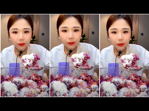 ASMR ICE EATING with MILK POWDER 