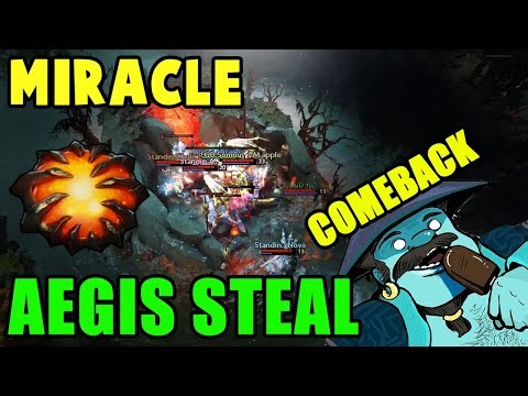 Miracle - Epic Aegis Steal and Comeback Vs LGD Dota 2