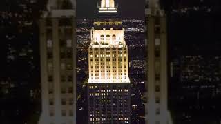 Capturing New York City lights turning on