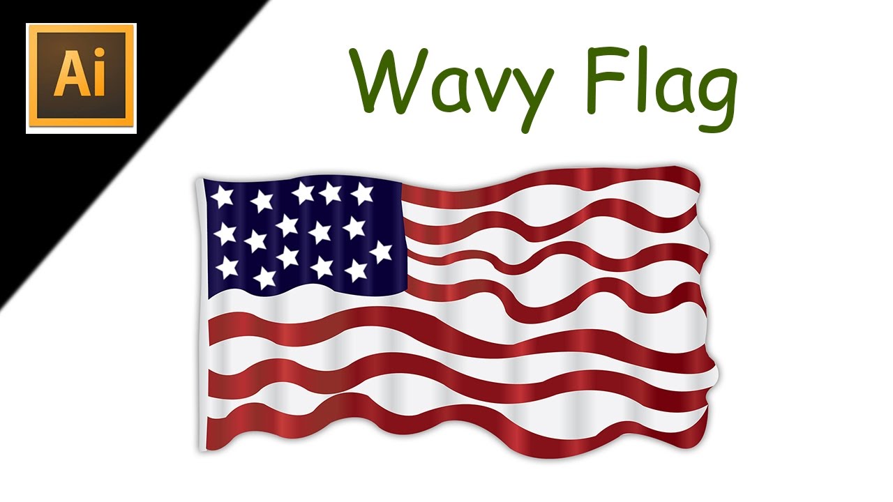 how to illustrator wavy USA flag in illustrator cs6 fast tutorial