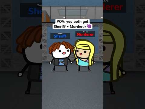 When you BOTH get sheriff & murderer in MM2… #mm2 #roblox #robloxanimation #murdermystery2