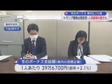 YouTube Video この冬は懐が少しポカポカしそう…ボーナス前年2.1%増の見通し　トランプ関税の影響は限定的　静岡県
