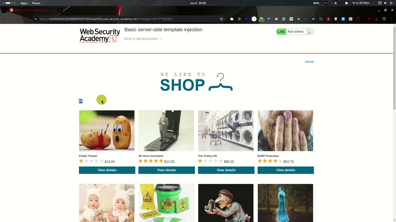 28.1 Lab: Basic Server-side template injection- Karthikeyan Nagaraj | 2024