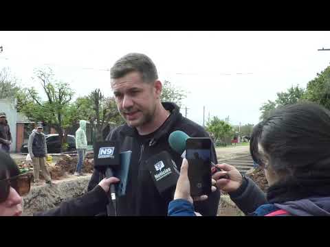 Construyen una alcantarilla de gran porte para mejorar el sistema de desagües. Secr. Pablo Alvarez
