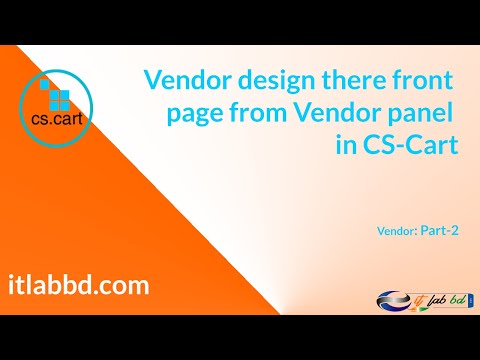Vendor Manage there front page in CS-Cart.
