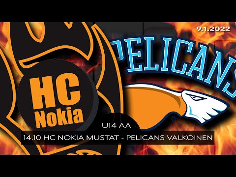 9.1.2022 klo 14.10 HC Nokia Mustat - Pelicans Valkoinen // U14 AA // Harjoitusottelu