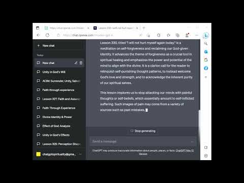 ChatGPT Spirituality ACIM Lesson 330 - I will not hurt myself again today