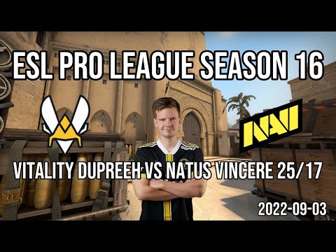 CSGO POV: Vitality dupreeh vs Natus Vincere (25/17) @ mirage (2022-09-03)