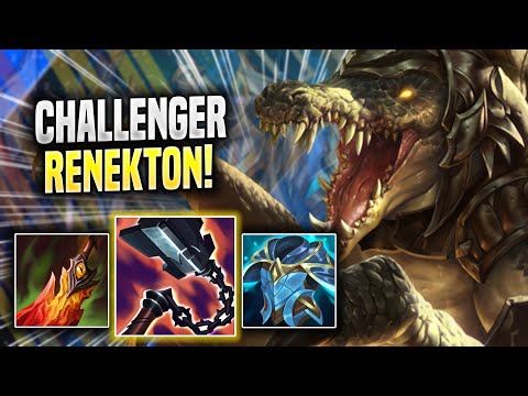 KOREAN CHALLENGER TRIES RENEKTON WITH NEW BUFFS! - Korean Challenger Plays Renekton TOP vs Aatrox!