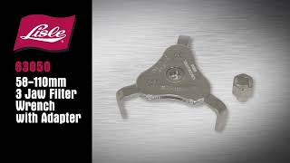 3-Jaw Oil Filter Wrench w/ Adapter - video thumbnail 2