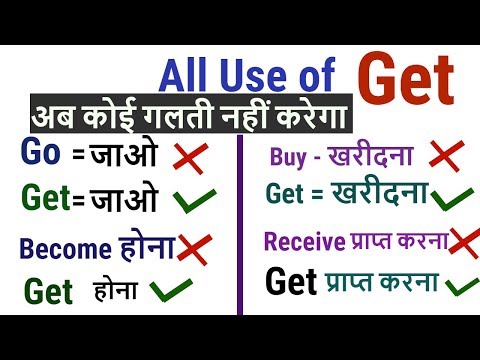 Different all use of Get - Basic English Grammar Rules for Beginners in Hindi Video