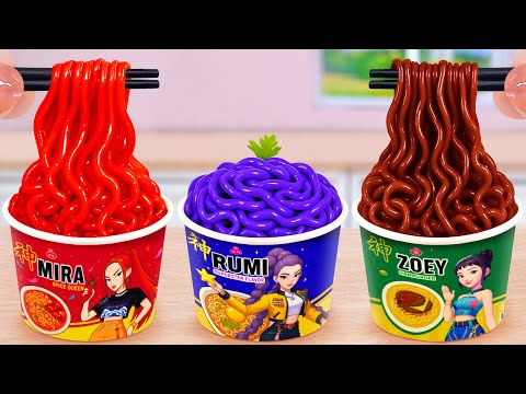 Best Of Fast Food 😝 How To Make Rumi Zoey Mira RAMEN from K POP Demon Hunters 💗 Tina Mini Cooking