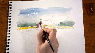 preview picture of video 'Aquarelle - peindre un cabanon de Provence (1/2) - watercolor tutorial'