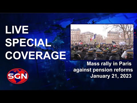 Mass rally in Paris against pension reforms