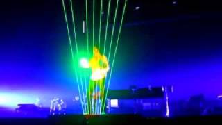 Laser Harp gets stuck, has problems, goes crazy!! Jean Michel Jarre unique foota.flv