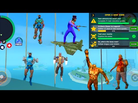 ROPE HERO MAFIA CITY WARS (HOW TO UNLOCK GLASS ZONE) UNLOCKED ZONE COMPLETED - ANDROID GAMEPLAY HD
