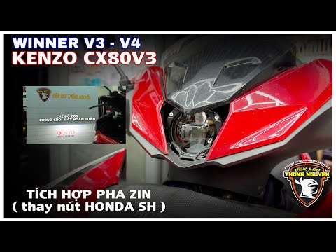 HONDA WINNER X V3 xe mới mua thì gắn đèn gì ?, kenzo cx80v3 siêu gọn đẹp sáng không gây chói