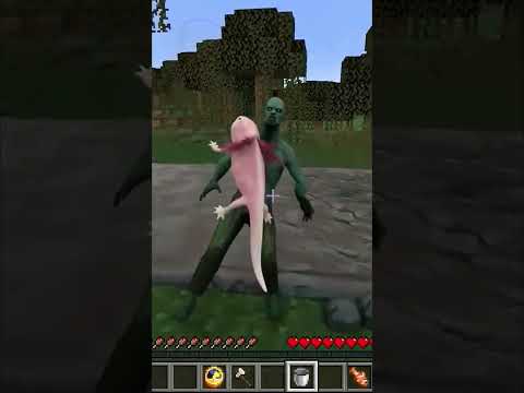 DOGI GAMES - Mud Zombie Vs Axolotl in Minecraft #shorts #viral #Minecraft #anime #meme