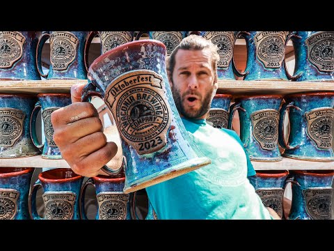 Making GIANT MUGS for BEER - the ENTIRE Pottery and Clay Process