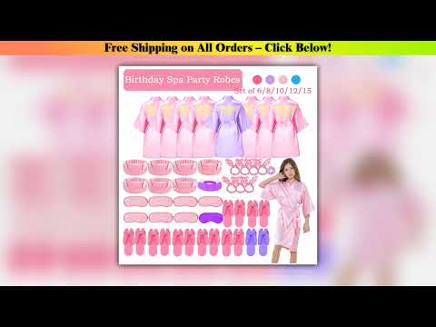 6/8/10/12/15Set Birthday Squad Robes Girls Birthday Spa Party Supplies Kimono Satin Robe Sleepover