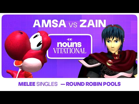 Nounsvitational 2024: aMSa (Yoshi) vs Zain (Marth) | SSBM Melee Round Robin Pools