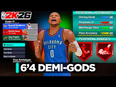 6'4 All Around Builds that have ZERO WEAKNESSES in NBA 2K26! Demigod Point Guard Builds!