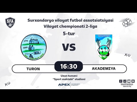 Turon va Futbol akademiya o`rtasidagi uchrashuv l 2-liga 5-tur