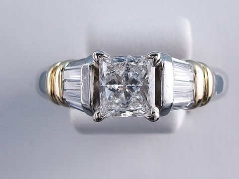 1 50 ctw Princess Cut H VS2 Diamond Engagement Ring - BigDiamondsUSA