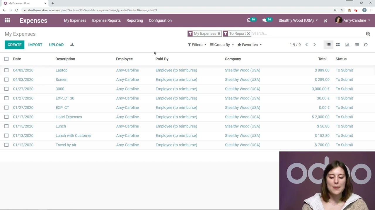 Employee Expenses - Odoo Expenses