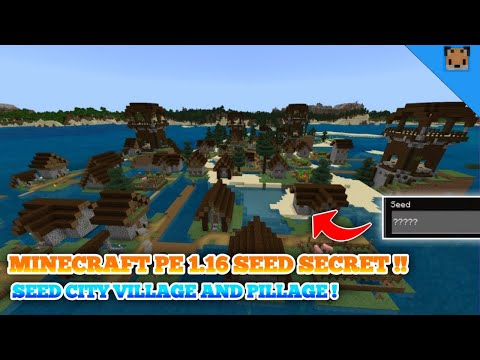 minecraft pe 1.16 seed secret - mcpe 1.16 seed city village and pillage with nether portal !!