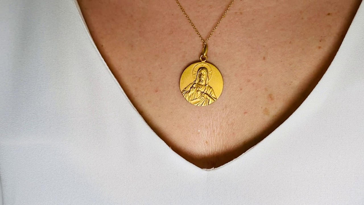 Escapulario Virgen del Carmen Sagrado Corazón Oro 0451805xxxx Joyerías Madrid Barrio de Salamanca