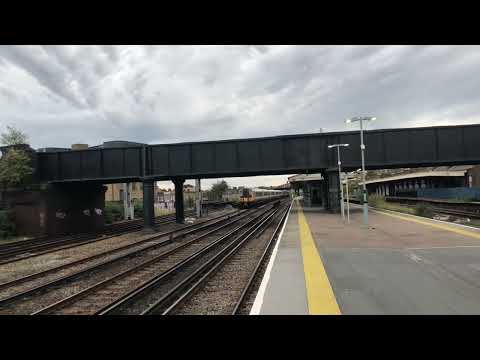 Class 450 and 444 combo passes Clapham Junction, London Waterloo - Poole