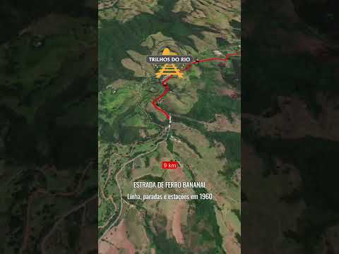 Estrada de Ferro Bananal - Percurso e Estações em 1960