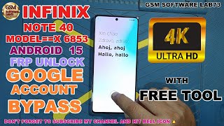 Infinix Note 40 Frp Bypass | Android 15 New Update 2025 | Easy Unlock Free Tool