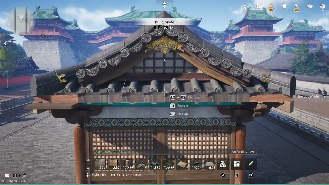Simple roof using roof tiles